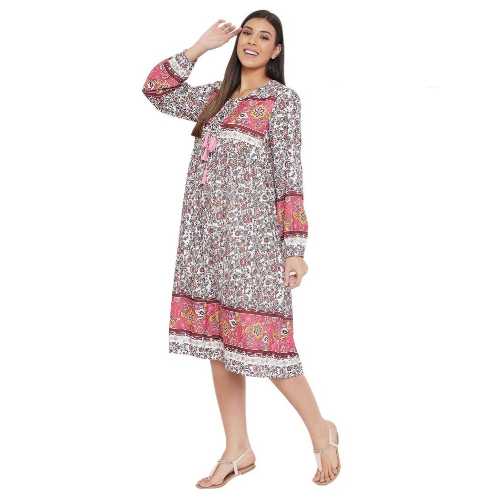 Gypesie Blu Pink Casual Midi Dress Beach Party